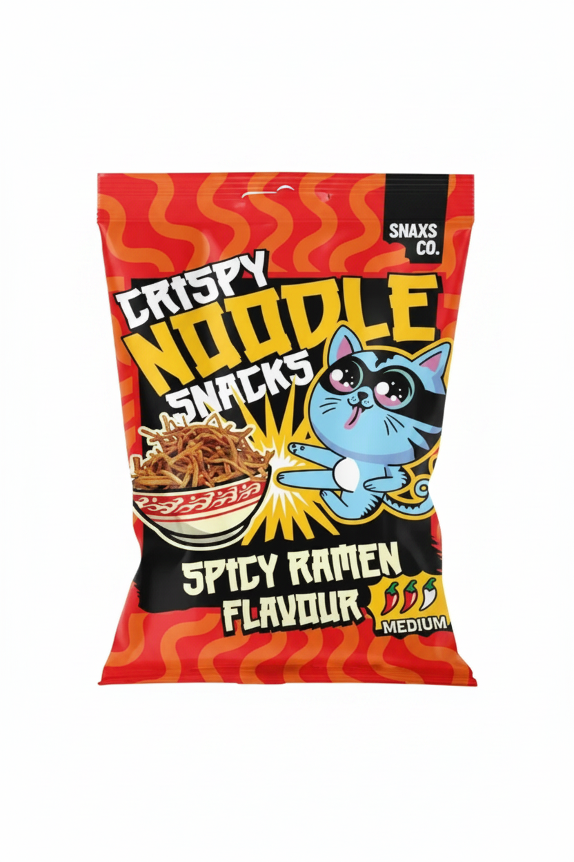Crispy Noodle Snacks – Spicy Ramen Flavour (Medium)